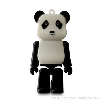 Promotional USB Flash Drive with Panda Shape, Made of PVC Material, OEM Orders Welcomed